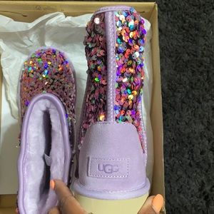 UGG Classic II Stellar Sequin "Lilac Frost" Sz 6